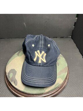 New York Yankees Navy Adjustable Baseball Cap Worn Look Embroidered Logo Team Sp